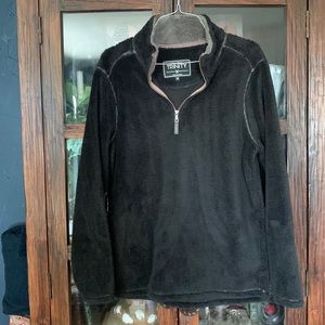 Trinity Black Fleece Pullover - Mens Medium / Ladies L . Half zippered closure